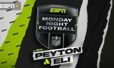 A photo of the Monday Night Football with Peyton & Eli logo
