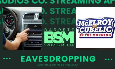 Graphic for an Eavesdropping feature on McElroy and Cubelic in the Morning